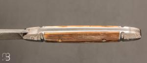 Couteau " Bouledogue " custom de Jérôme Bellon - Ivoire de mammouth et lame damas