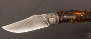 Couteau " Danny " par Mickaël Moing - Loupe de bouleau stabilisée et lame en XC100