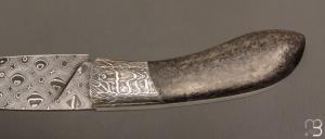   Couteau " Edcix " custom de Florent Dall'ava - L'atelier Dall'ava - fibre de carbone et lame damas