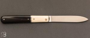 Couteau " Effilé "  par Adrien Vautrin - Mammouth et corne noire