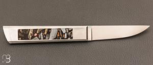   Couteau " Hemi  " pompe arrière par Nicolas Couderc - Molaire de mammouth et lame RWL-34