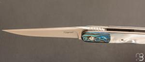  Couteau " Interprétation Laguiole " custom de Stéphane Sagric - Nacre et RWL34