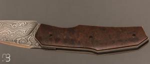  Couteau " Jinbei " custom de Gaël Chevalier - Micarta WW2 et damas