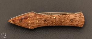  Couteau " L'Oegopsyde " fait main par Laraud Blade  - Bubinga clouté et 14C28