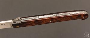  Couteau " Laguiole droit 13 cm " fait main par Jérôme Latreille - Ironwood et 14c28N