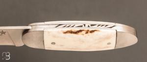   Couteau " Le Manu " par La Bonne Trempe - Bois de cerf et 14c28