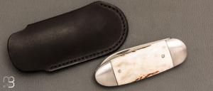   Couteau " Le Manu " par La Bonne Trempe - Bois de cerf et 14c28