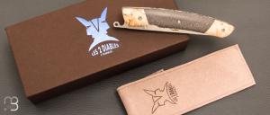   Couteau " Le Thiers® " pliant par l'Atelier Les 2 Diables - Lave et bouleau madré