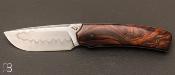 Couteau custom " Liner lock " bois de fer et acier Shirogami N2 par Guy Poggetti