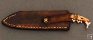    Couteau droit forgé par Pierre Henri Monnet - Mâchoire de renard et 90McV8