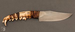    Couteau droit forgé par Pierre Henri Monnet - Mâchoire de renard et 90McV8