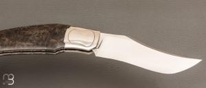   Couteau " Nuevo Western lock-back " de Cyril Kalisz - Loupe d'amboine et RWL34