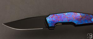 Couteau  " OAO One and Only WE23001-4 " WE KNIFE - Titane noir et Timascus