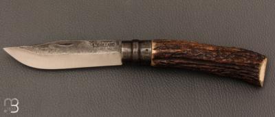   Couteau " Opinel N°09 " custom bois de cerf par Laurent Gaillard