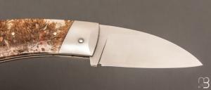   Couteau " Opus " de collection par Louis Blanchet Kapnist - Bogues de châtaignes résinées et lame en RWL34