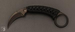  Couteau PiKa Karambit tressé noir par Bastinelli Créations