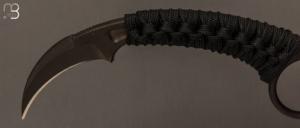  Couteau PiKa Karambit tressé noir par Bastinelli Créations
