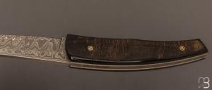 Couteau " Pièce unique " de Alain & Joris Chomilier - Corne de buffle et damas inoxydable Chad Nichols