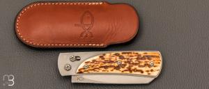   Couteau " Reflex S " custom par Éric Parmentier - Ivoire de Mammouth et lame en niolox