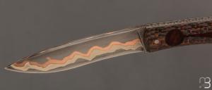  Couteau " Rossignol V2 " par Maxime Rossignol - La Forge de Max - Loupe de bois de fer 