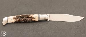 Couteau " Rumilly " custom de Jérôme Bellon - Bois de cerf et RWL34
