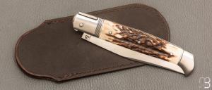 Couteau " Rumilly " custom de Jérôme Bellon - Bois de cerf et RWL34