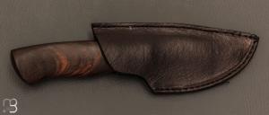 Couteau Semi intégral custom fixe de Israel Nascher  - Palissandre et damas