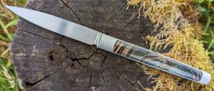   Couteau " Slipjoint " custom de Lionel Lalague - Mammouth et lame en RWL34