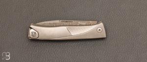 Couteau  "  THRILL Titane gris Damas " par Lionsteel