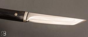 Couteau " Tanto  "  de Jean Paul Sire - Ebène et lame forgée acier C130