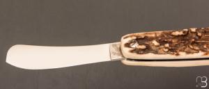   Couteau "Tartineur 2 pièces " par J. Mongin - Bois de cerf