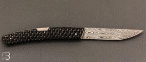    Couteau " le Thiers® Advance " par Fontenille-Pataud - Ebène matelassé et Damas Vinland