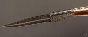  Couteau " Vendetta " de Philippe Ricard - Ivoire de mammouth et lame damas plume