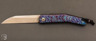    Couteau Frame-Lock " Vintage " custom de GTKnives - Thomas Gony - Moku-Ti