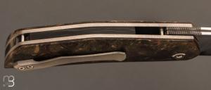 Couteau  "  Liner-Lock  " Old military micarta et Sandinox par Richard Soler