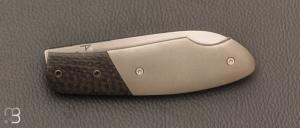   Couteau " custom " pliant par David Lespect - Titane/carbone et lame RWL34