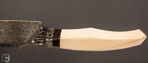  Couteau " custom " fixe de Berthelemy Gabriel - La Forge Agab - Ivoire de mammouth et damas 