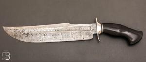  Couteau   "  Pice Unique " damas et micarta custom fixe de Samuel Lurquin