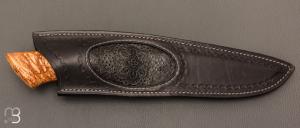 Couteau de chasse de Jean Paul Sire - Bouleau et lame damas mosaïque