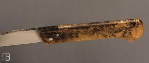 Couteau " piémontais " par David Margrita - Mbull Knives - Laiton plié et lame en XC75