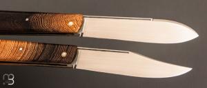 Set " Canif Sheffield " pliant fait main par Bastien Toubhans - Wengé et RWL34