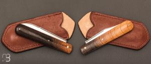 Set " Canif Sheffield " pliant fait main par Bastien Toubhans - Wengé et RWL34