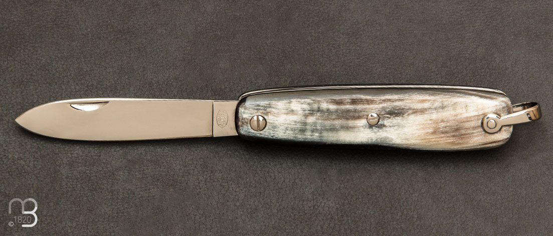 Couteau de poche Canif 2 pices corne grise par J. Mongin