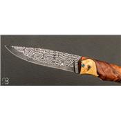 Couteau 1820 Berthier par Philippe Ricard - Bois de fer et damas