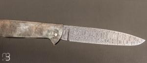  Couteau " Basic " slipjoint custom par Anthony Brochier - Damas