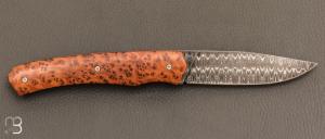  Couteau " 1820 " par MARGRITA David - MisterBull - Damas et Loupe de Thuya