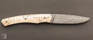 Couteau " 1820 damas " - 200 ans Maison Berthier - Mammouth et Damasteel