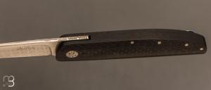    Couteau "450# " par Des Horn - Fibre de carbone et lame en Damasteel