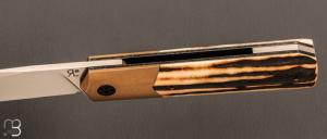   Couteau " Barlow " custom par Romain Lopez - Bois de cerf et RWL34