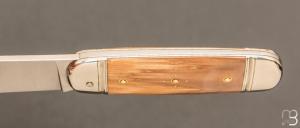 Couteau  " Bouledogue  " par Mathieu Herrero - Ivoire de mammouth et 14c28